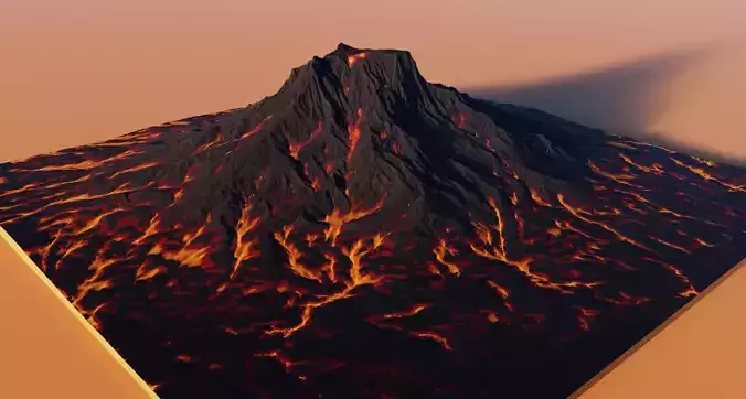 Volcano Terrain 3D model