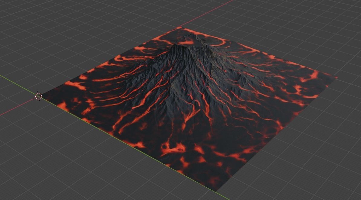 Volcano Terrain 2 3D model_2