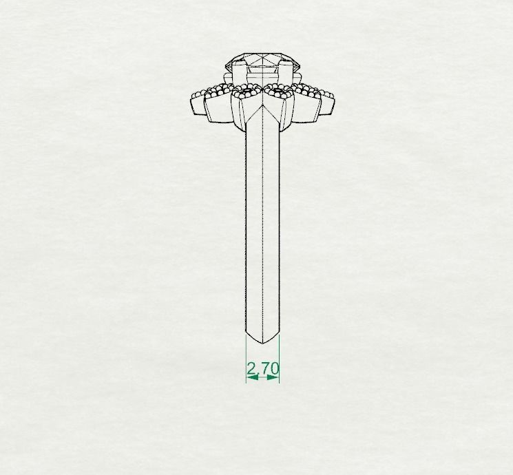 Flower Engagement Ring  3D print model_10