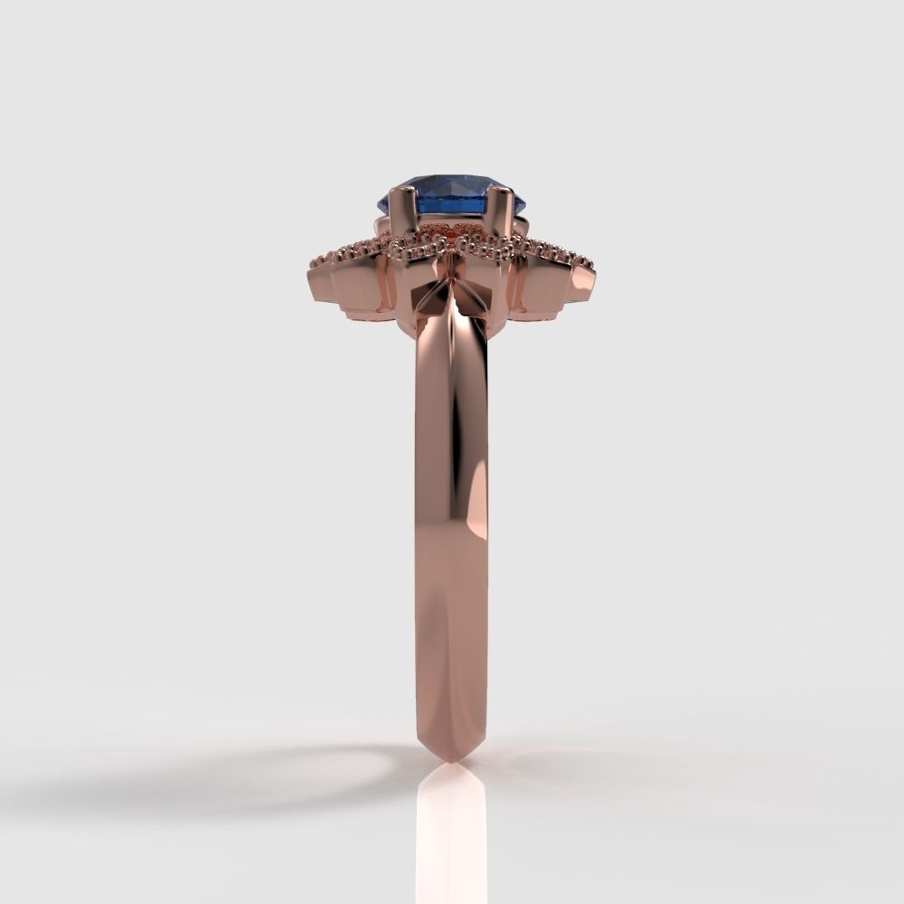 Flower Engagement Ring  3D print model_22