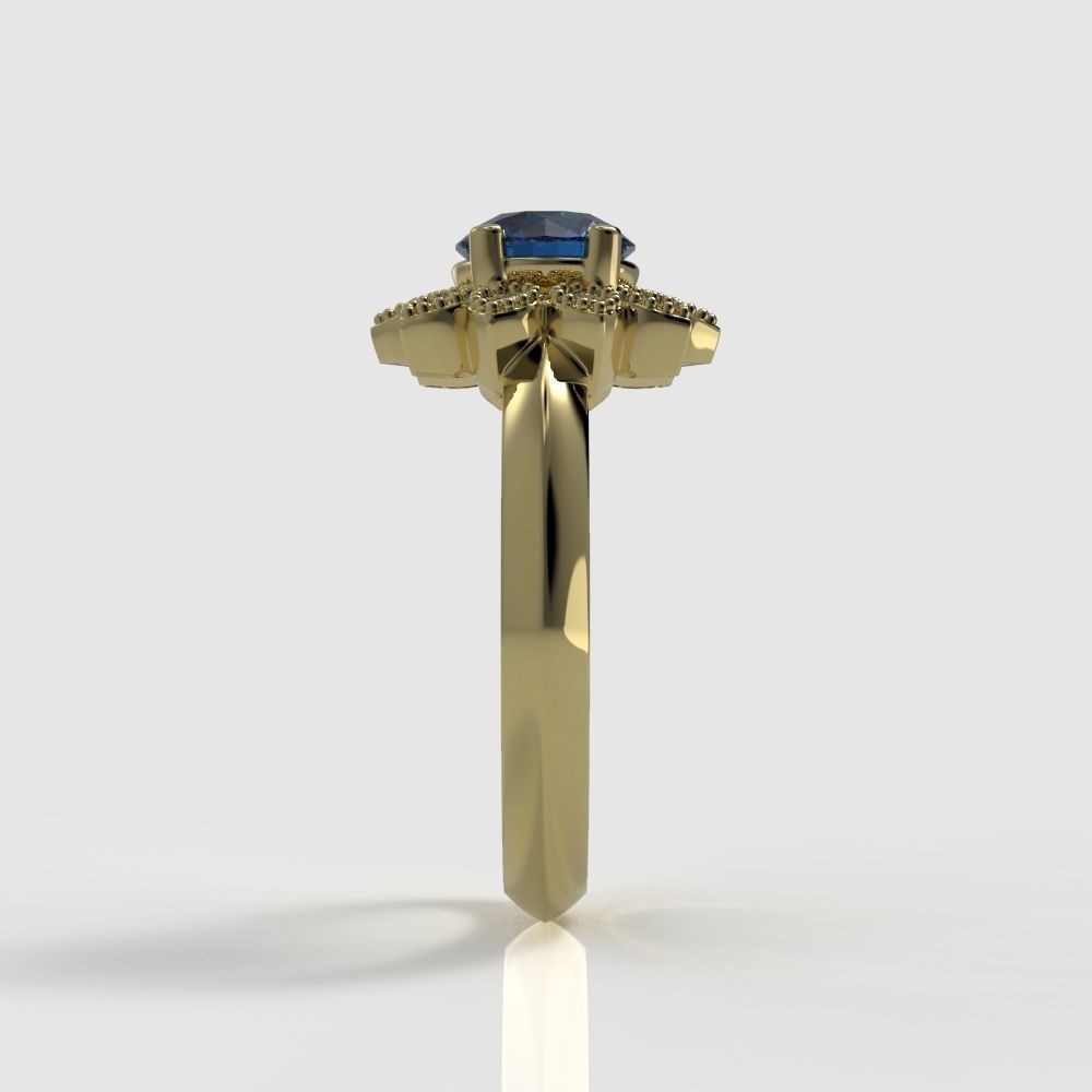 Flower Engagement Ring  3D print model_4