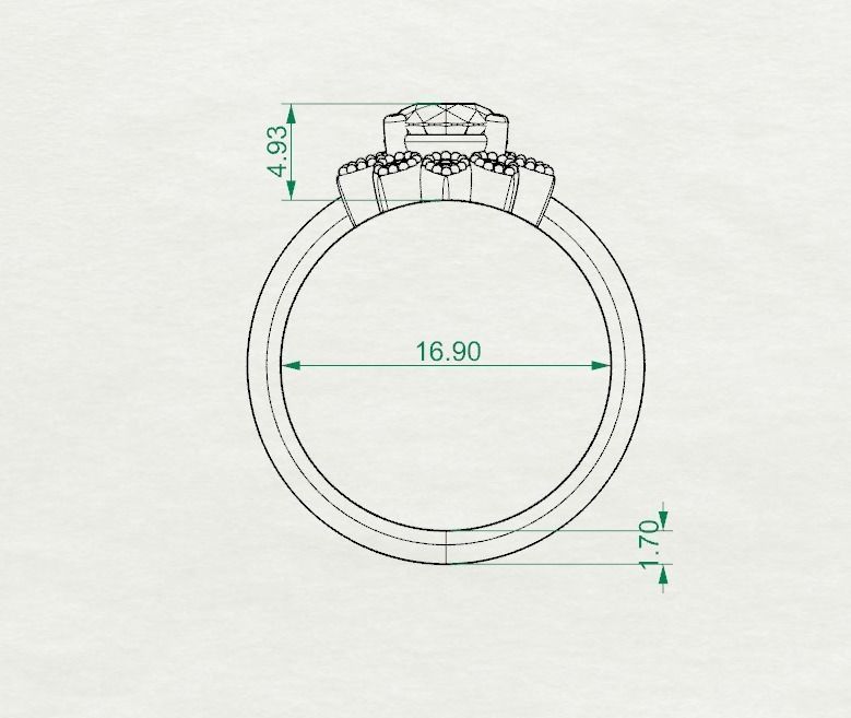 Flower Engagement Ring  3D print model_8