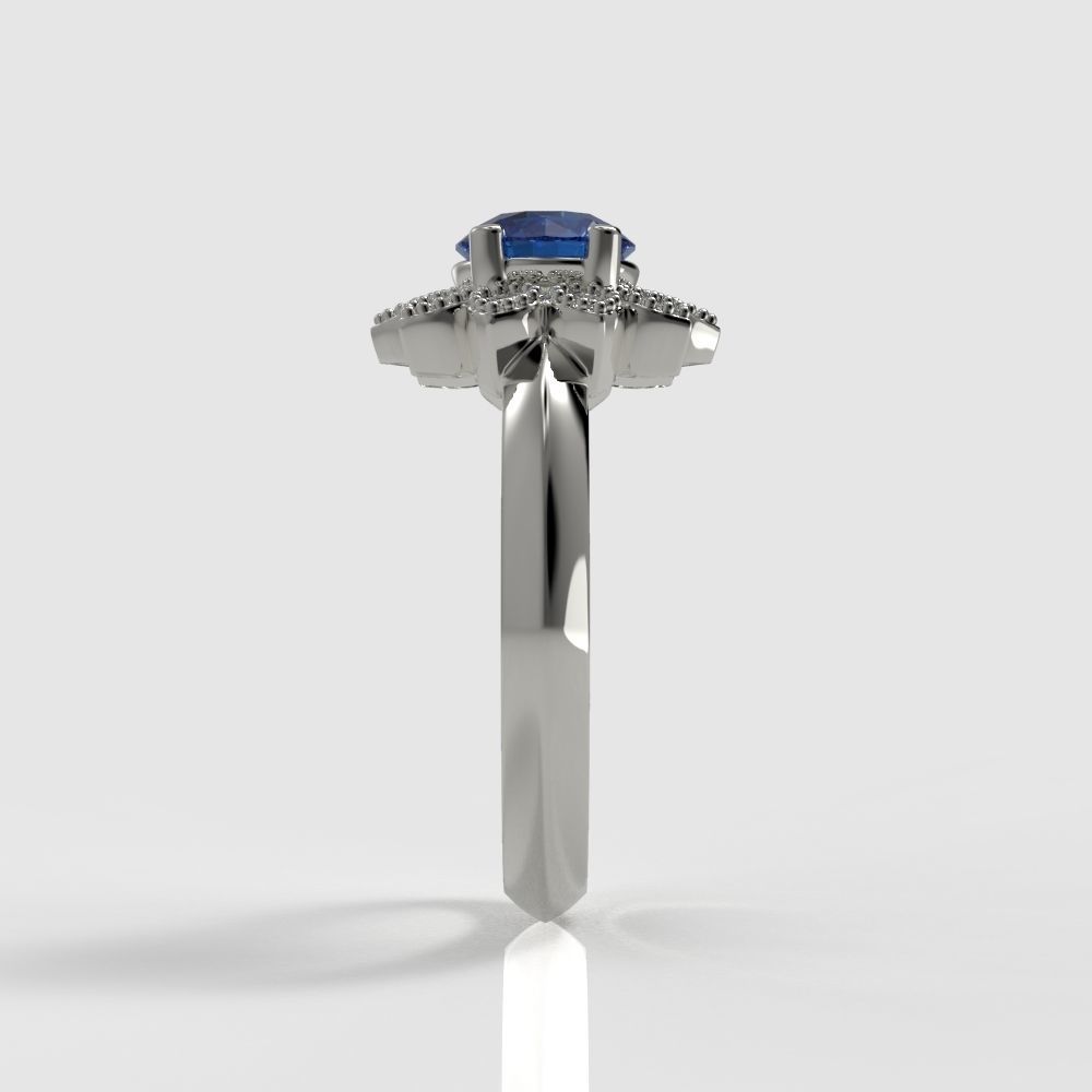 Flower Engagement Ring  3D print model_5