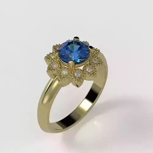 Flower Engagement Ring 