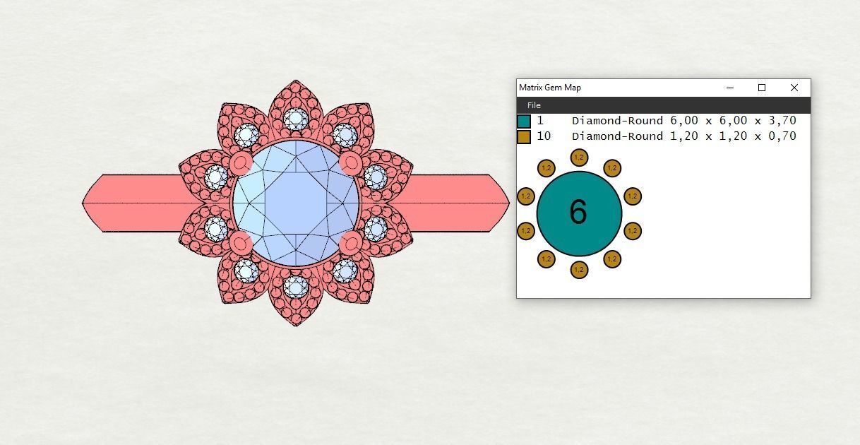 Flower Engagement Ring  3D print model_12