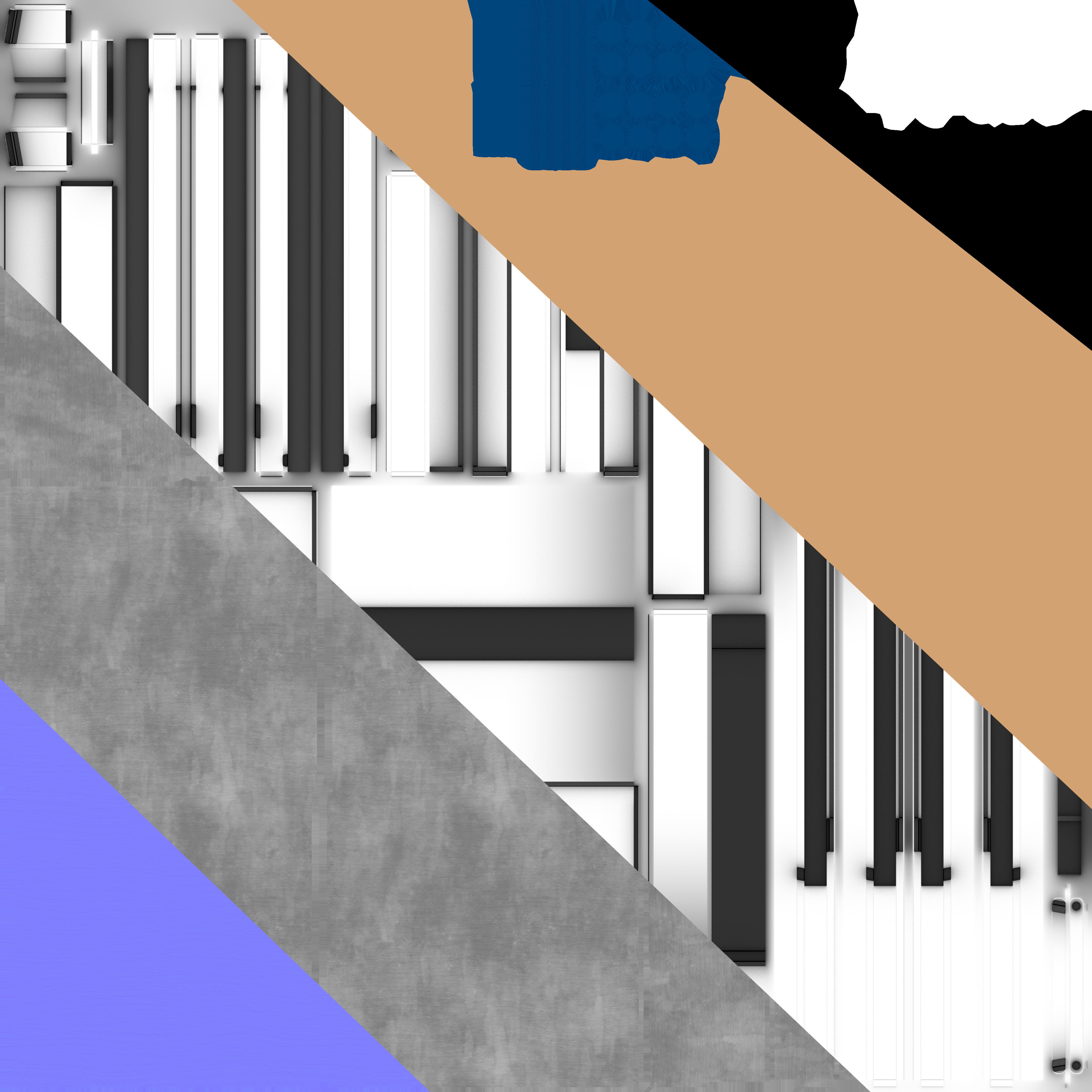 Art Easel Low-poly 3D model_5