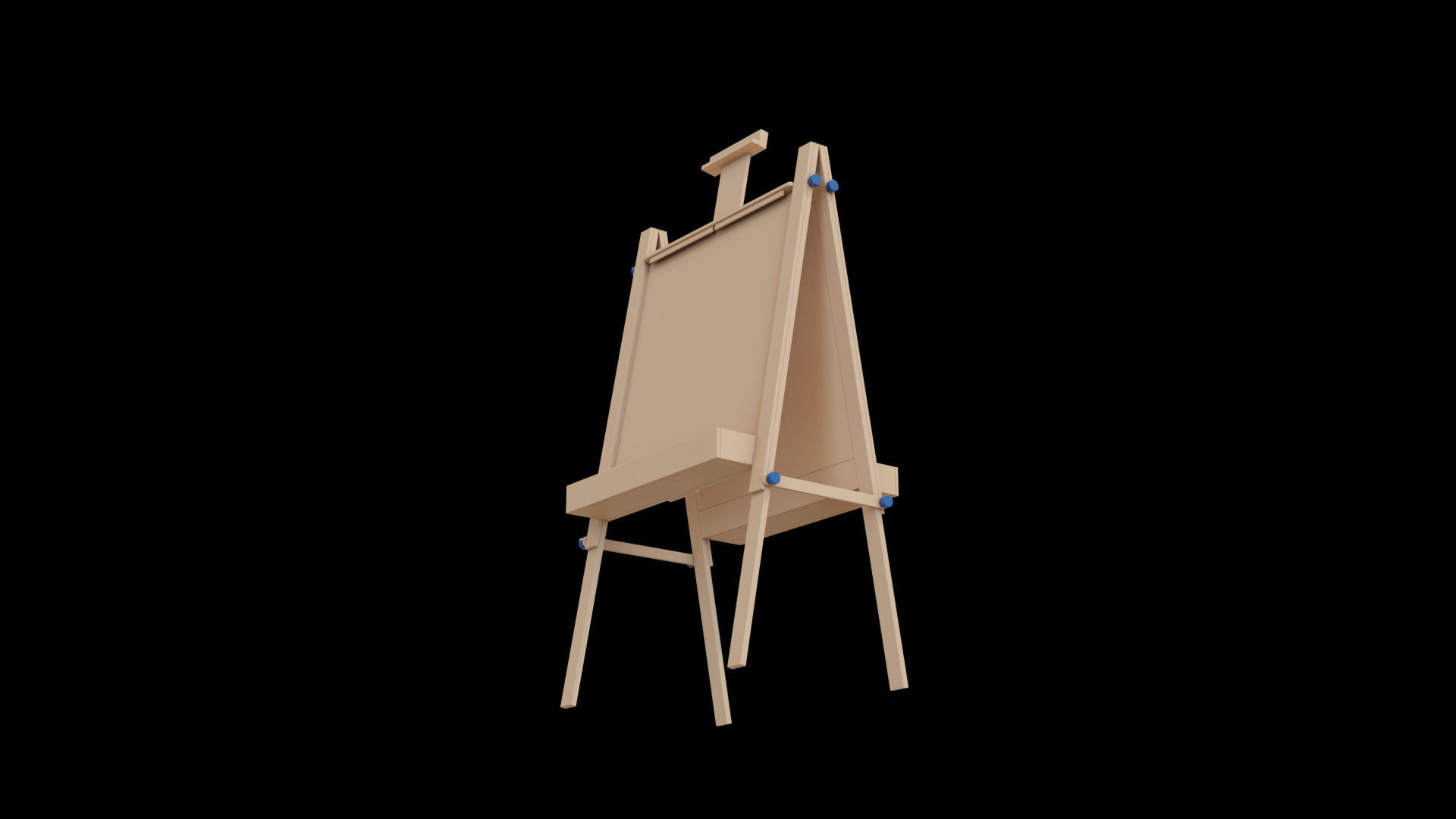 Art Easel Low-poly 3D model_1