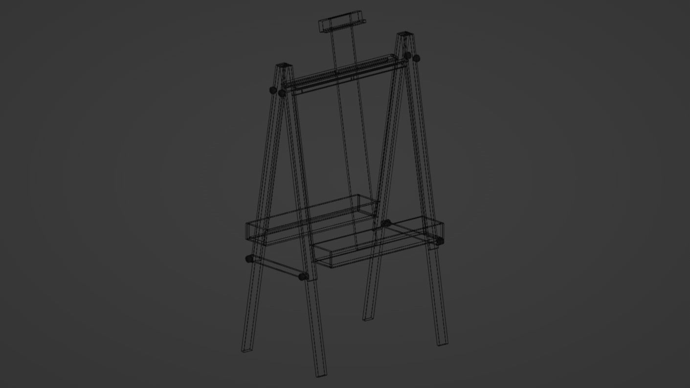 Art Easel Low-poly 3D model_4