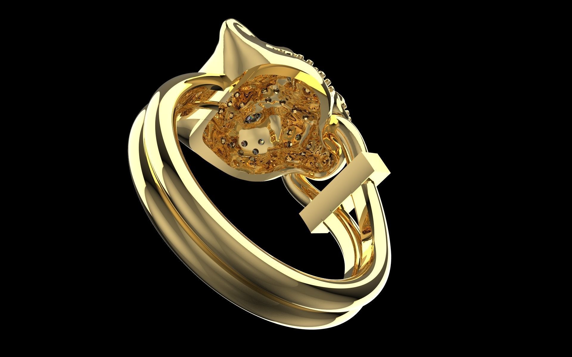  PANTHERE DE CARTIER Ring 3D print model_4