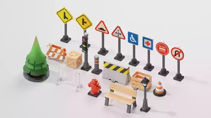 street element cartoon pack