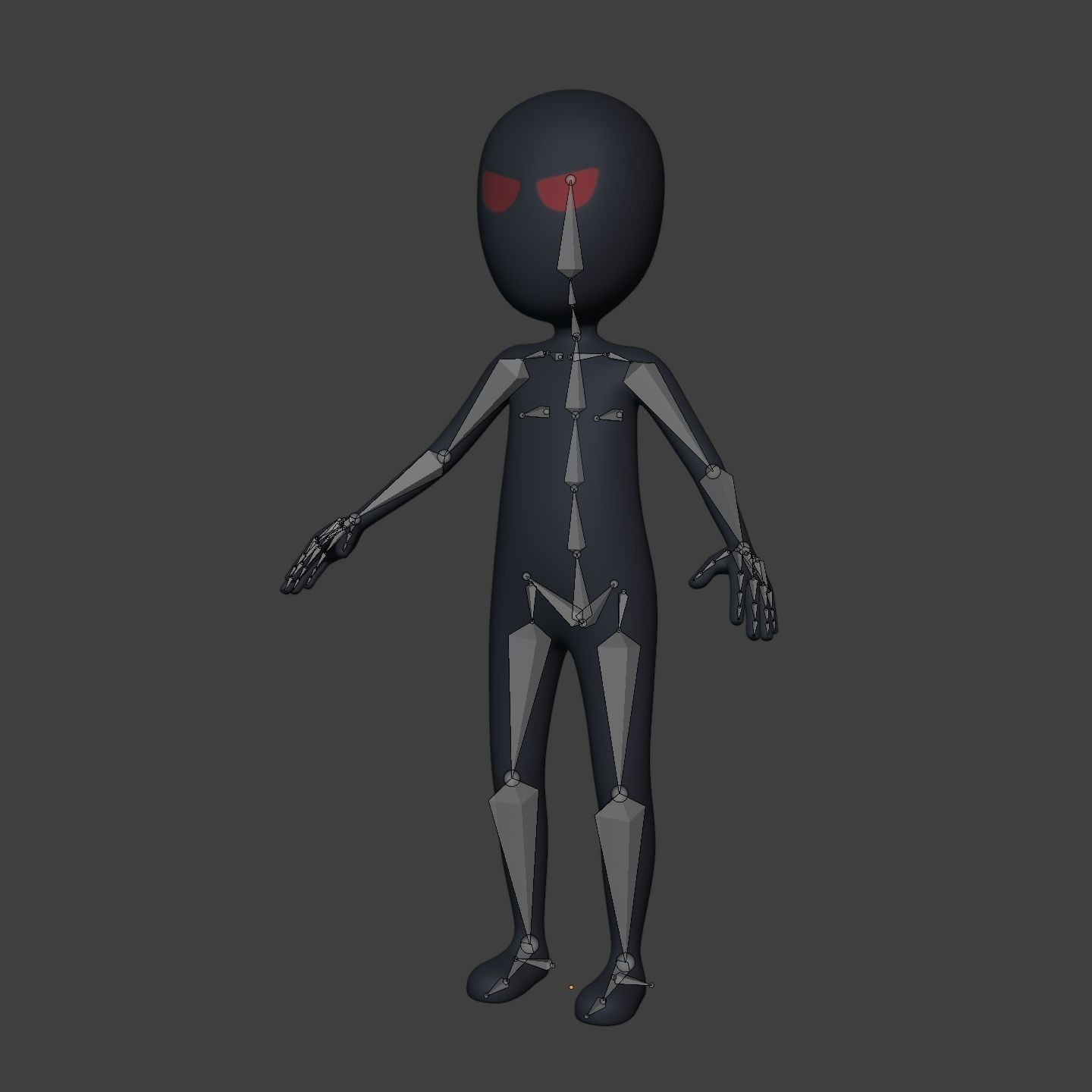 Cartoon Rigged Characters - Stickman - Ninja - Monster Low-poly 3D model_2