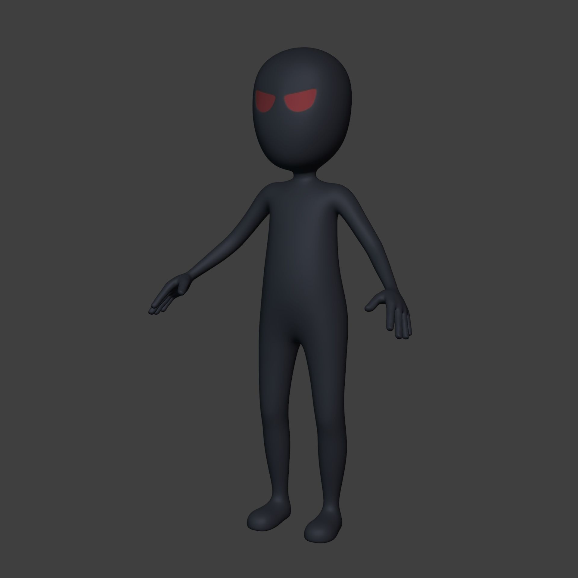 Cartoon Rigged Characters - Stickman - Ninja - Monster Low-poly 3D model_3