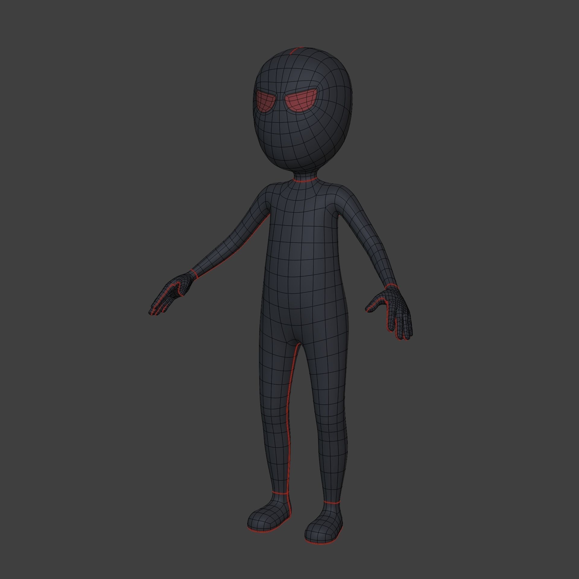 Cartoon Rigged Characters - Stickman - Ninja - Monster Low-poly 3D model_4
