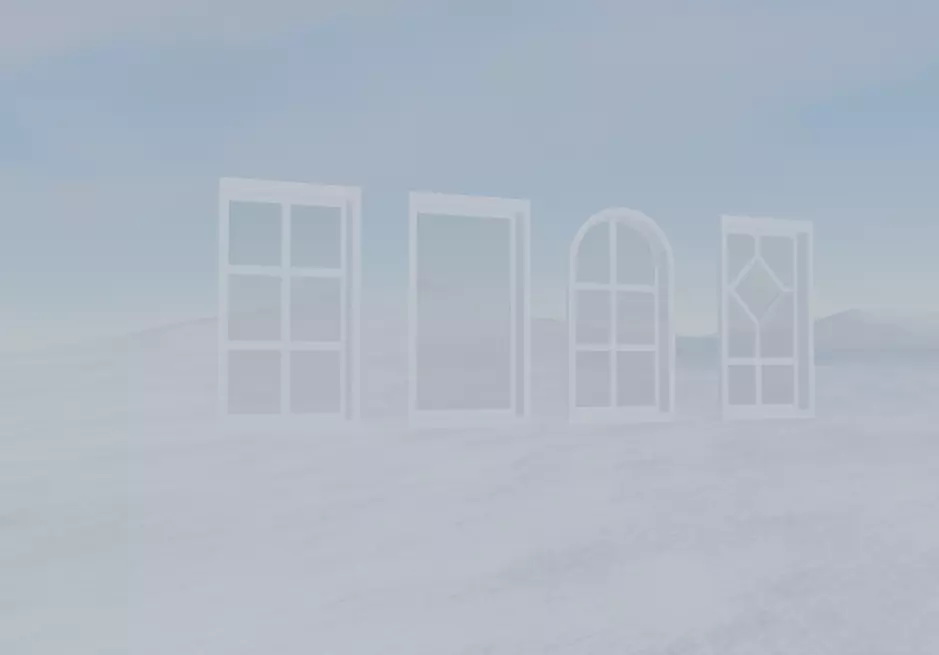 4 Types of windows Low-poly 3D model Low-poly 3D model