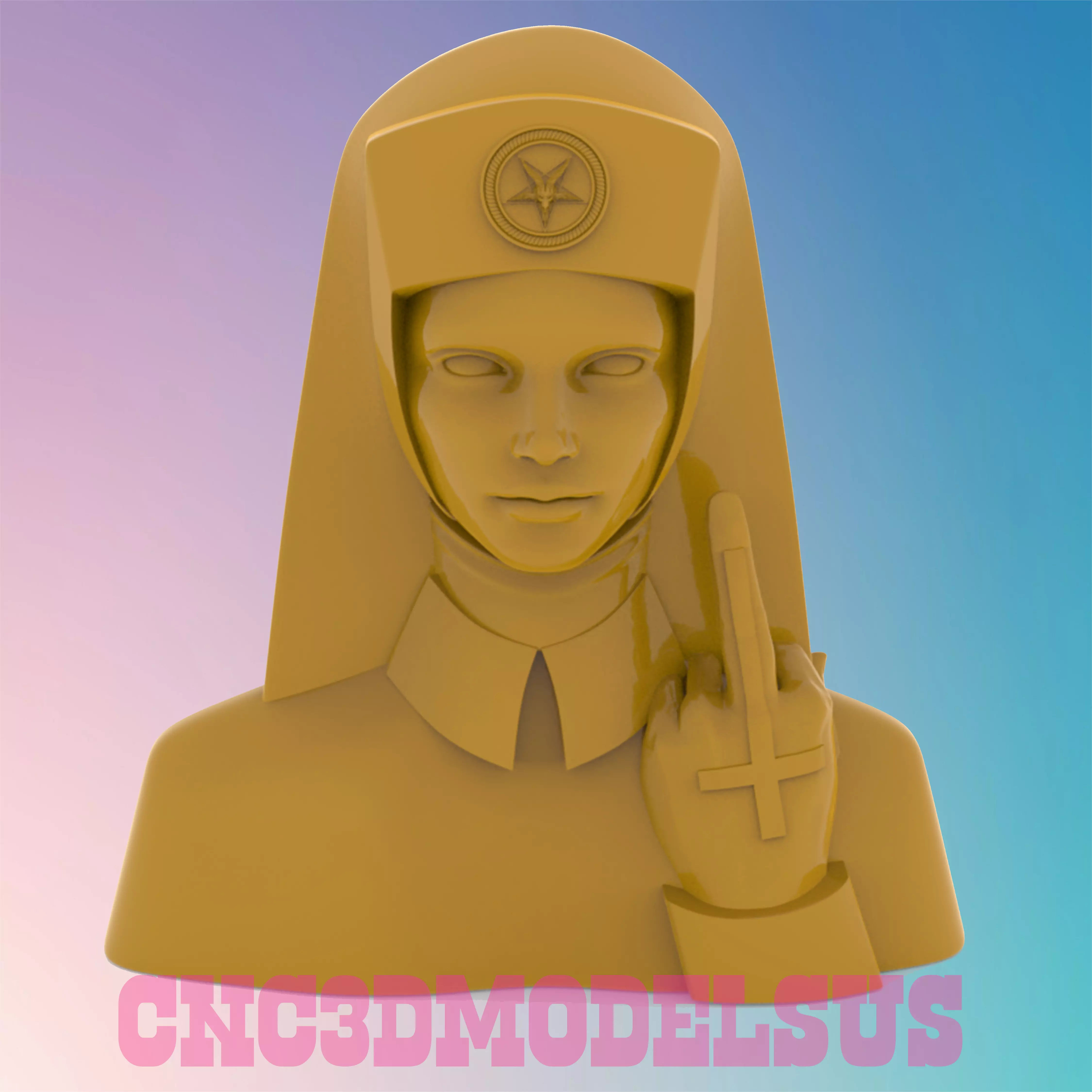 The Dark Nun 3D MODEL STL FILE FOR CNC ROUTER LASER 3D print model