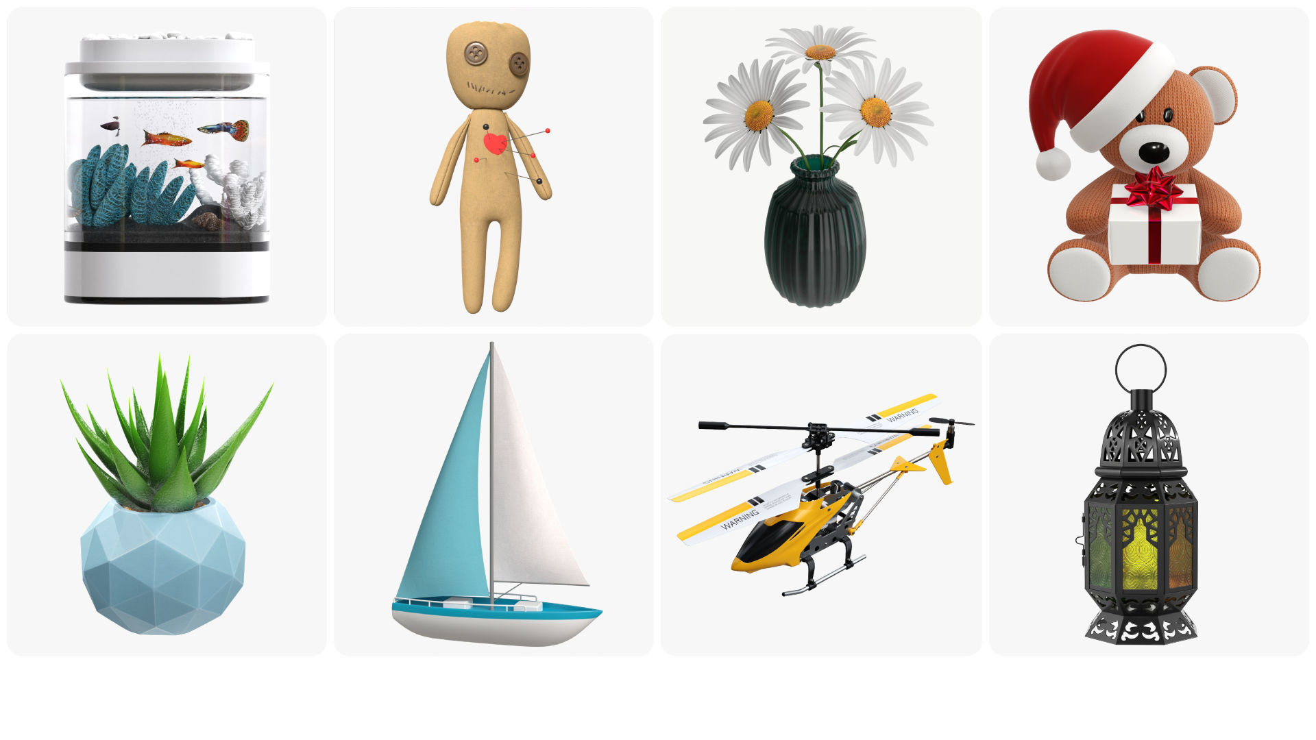 Teenager room decorations 3D model_1