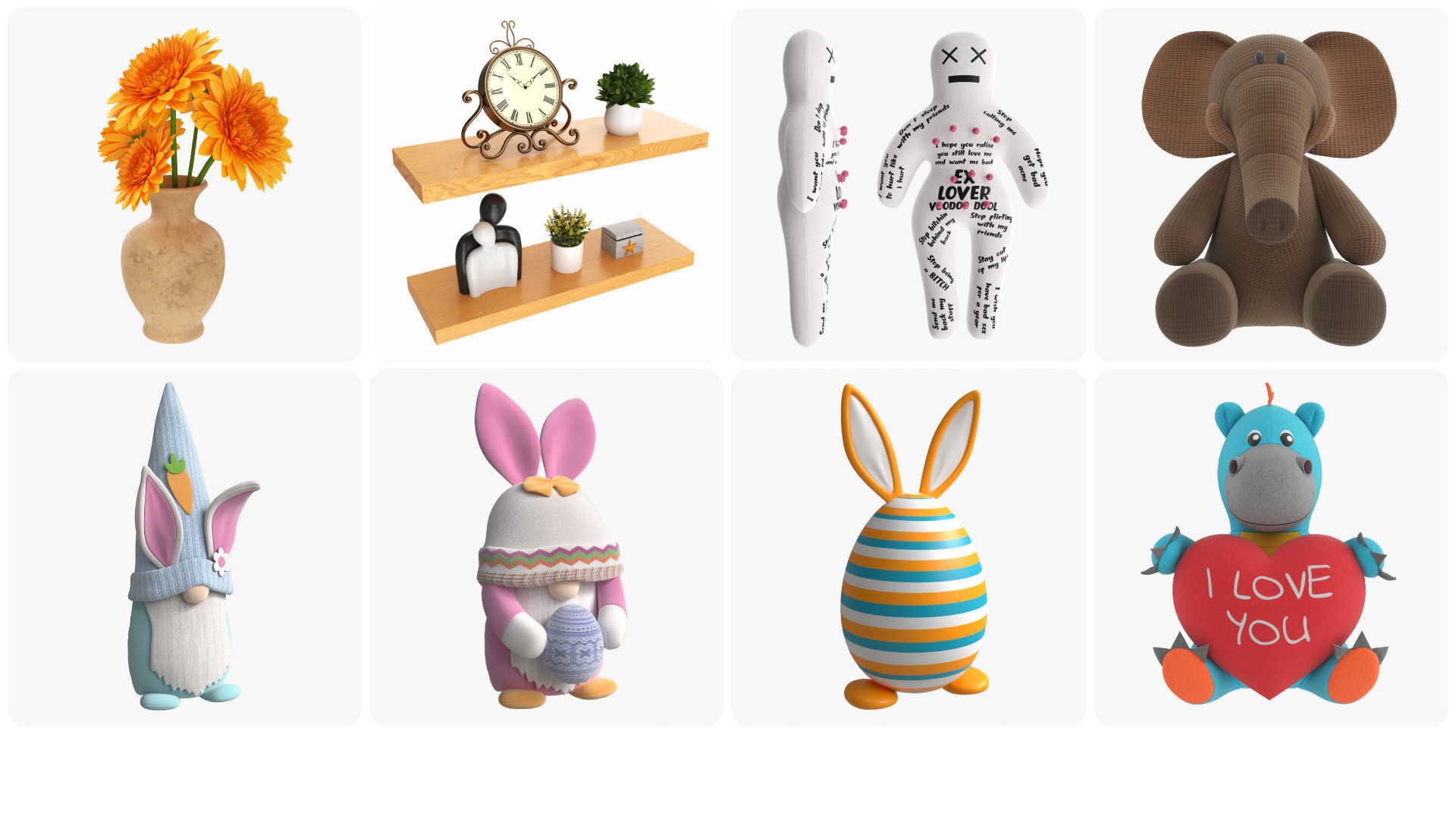 Teenager room decorations 3D model_3