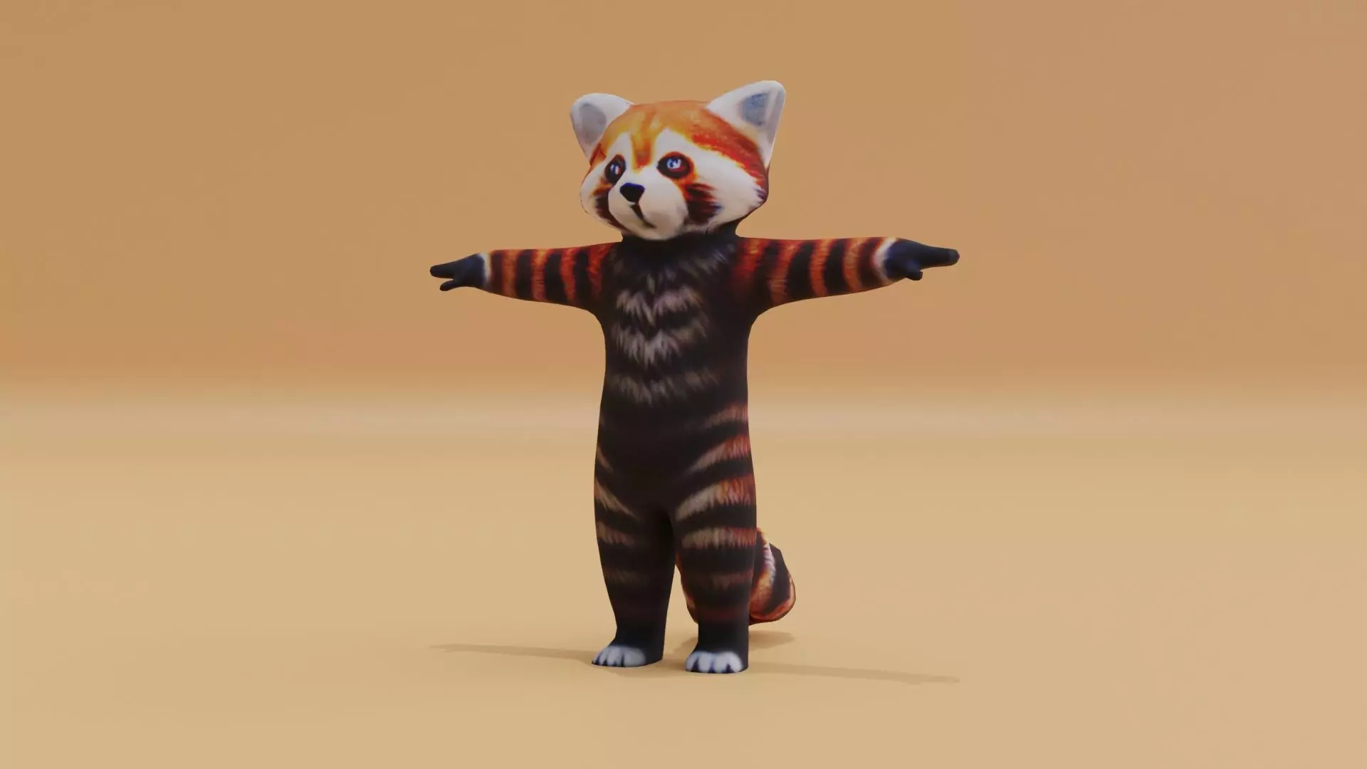 Red Panda Character T-Pose Free low-poly 3D model