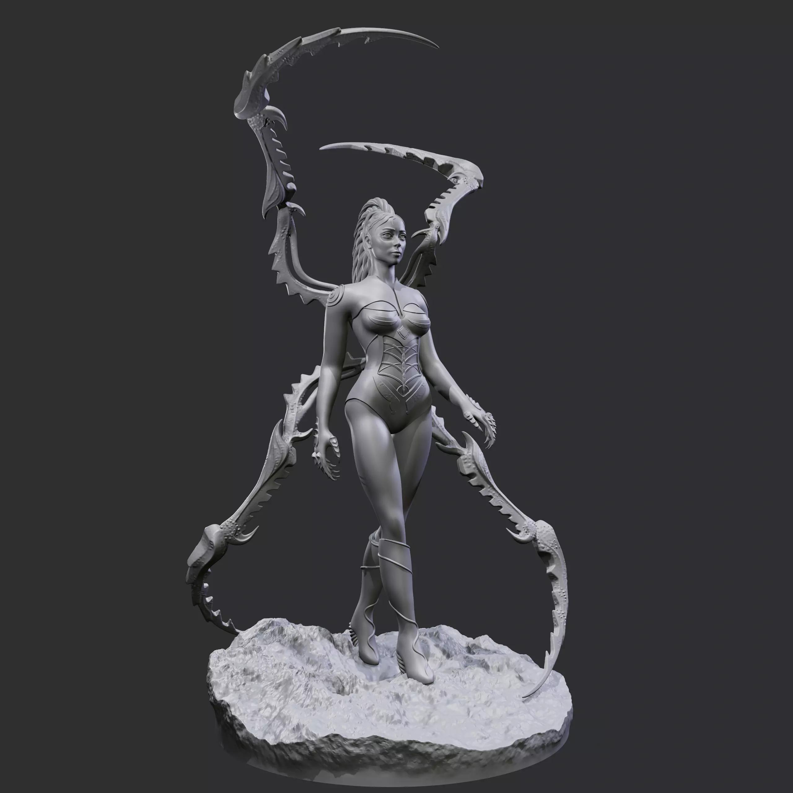 Tentacle Lady miniature 3D print model