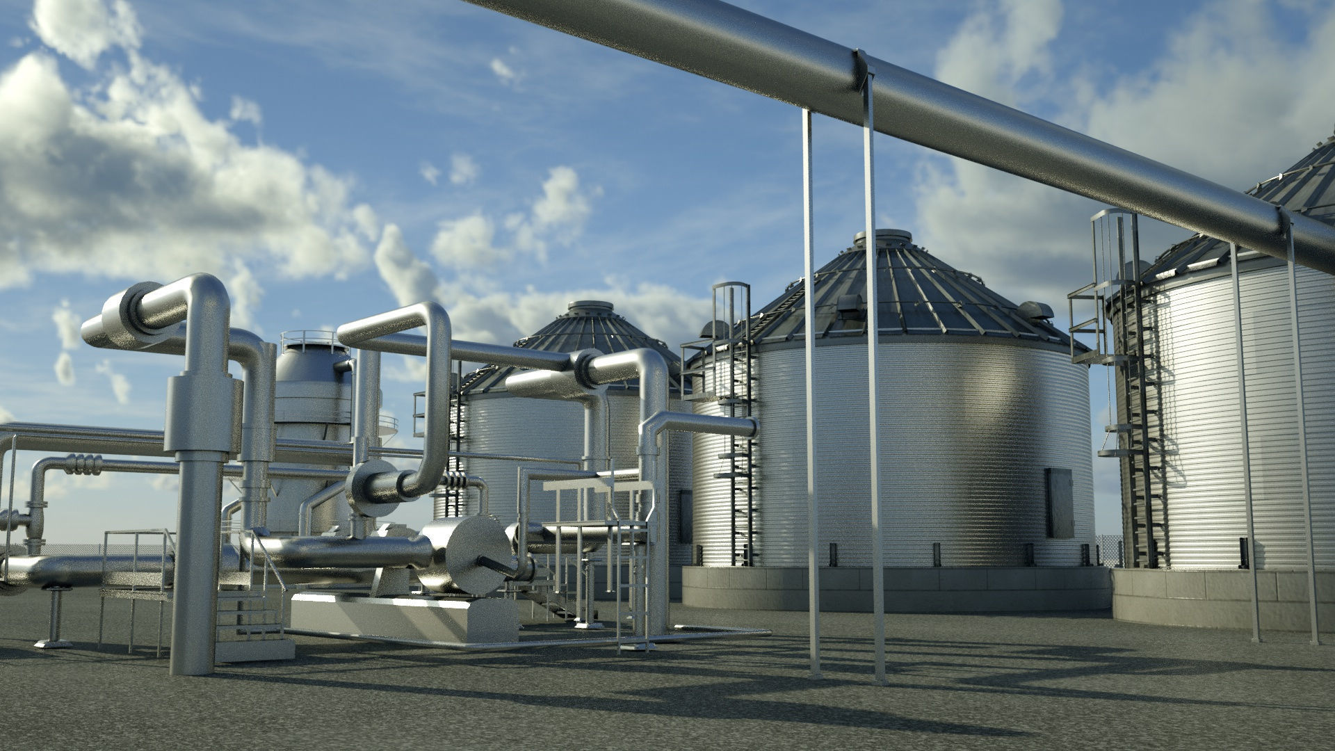 Factory industrial building 3D model 3D model_2