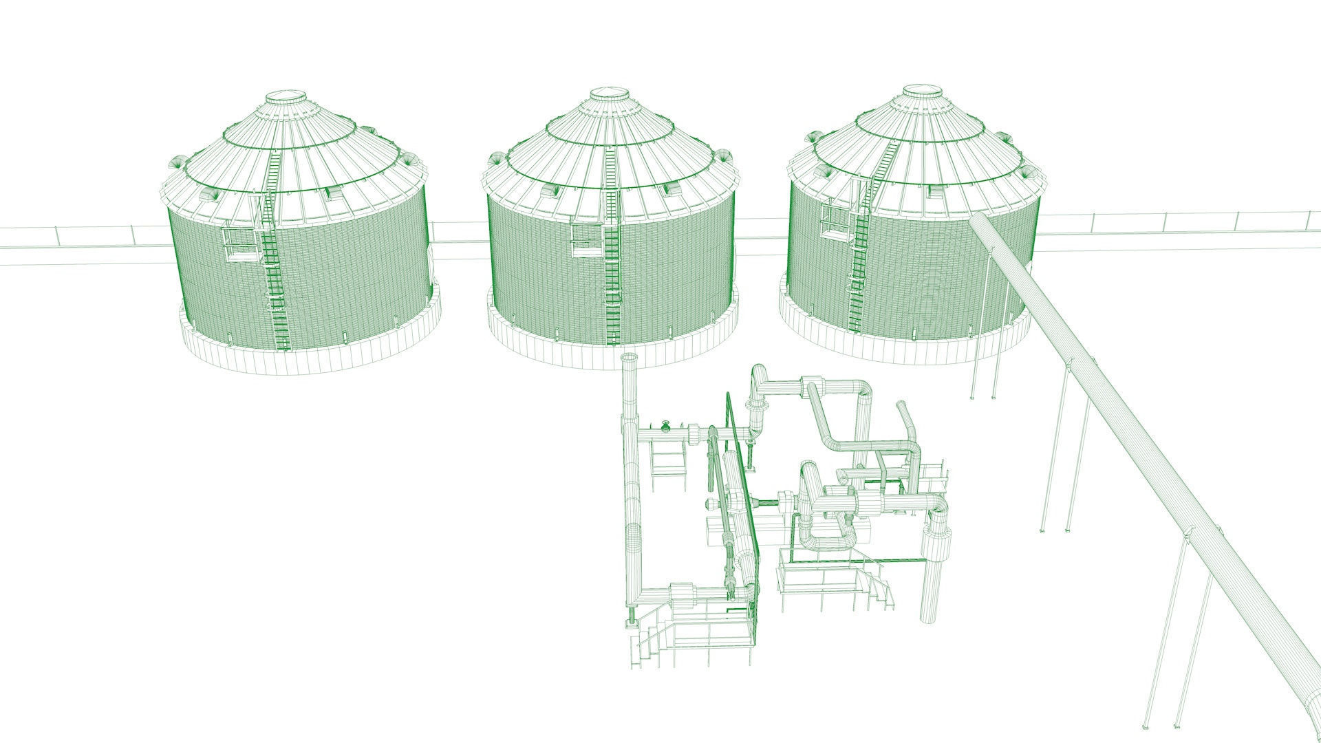 Factory industrial building 3D model 3D model_12