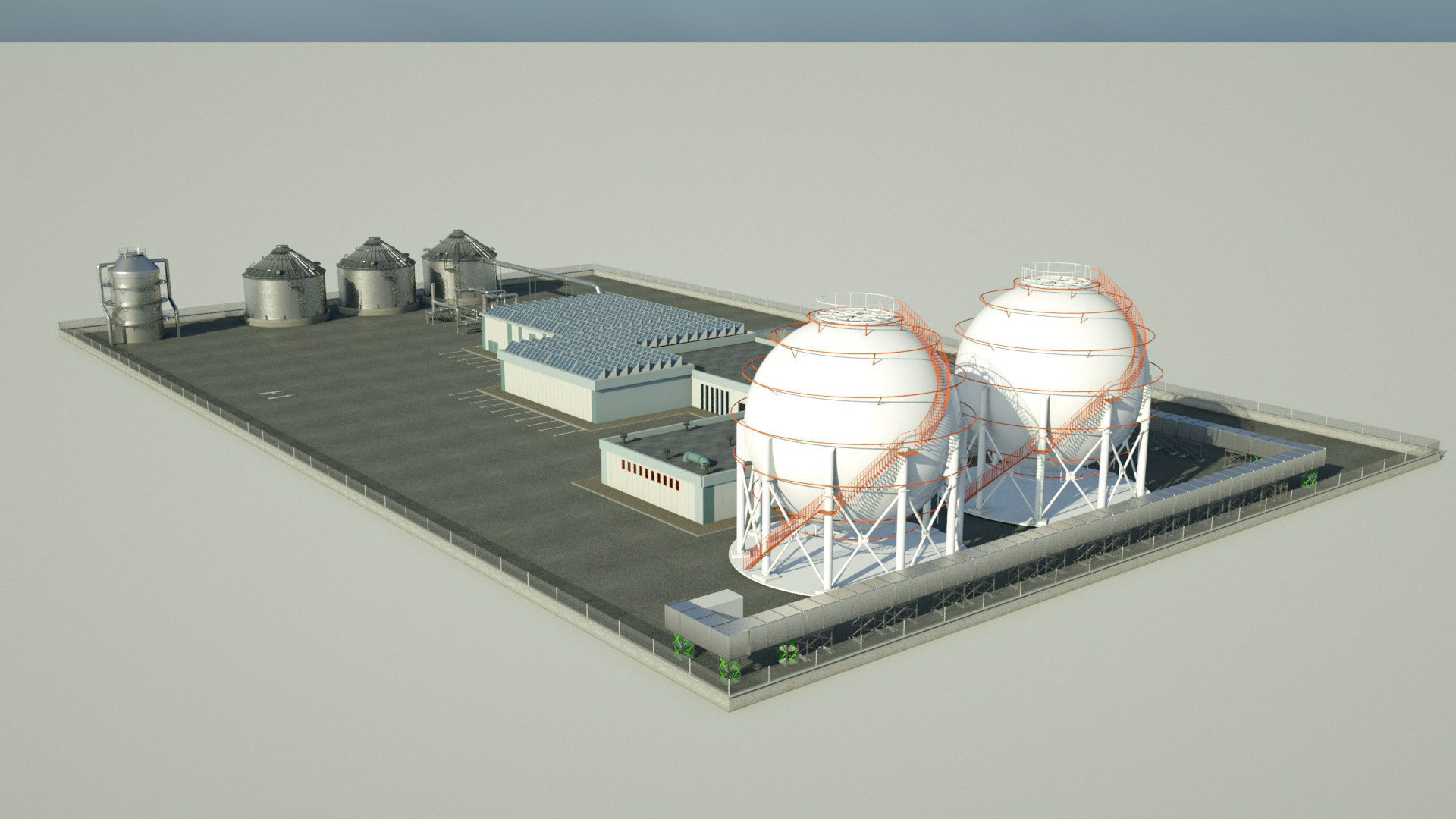Factory industrial building 3D model 3D model_6