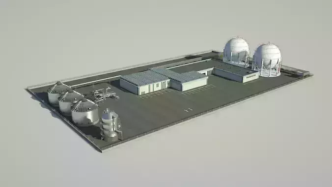 Factory industrial building 3D model