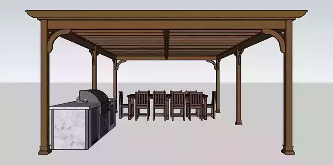 Outdoor garden space 3D model