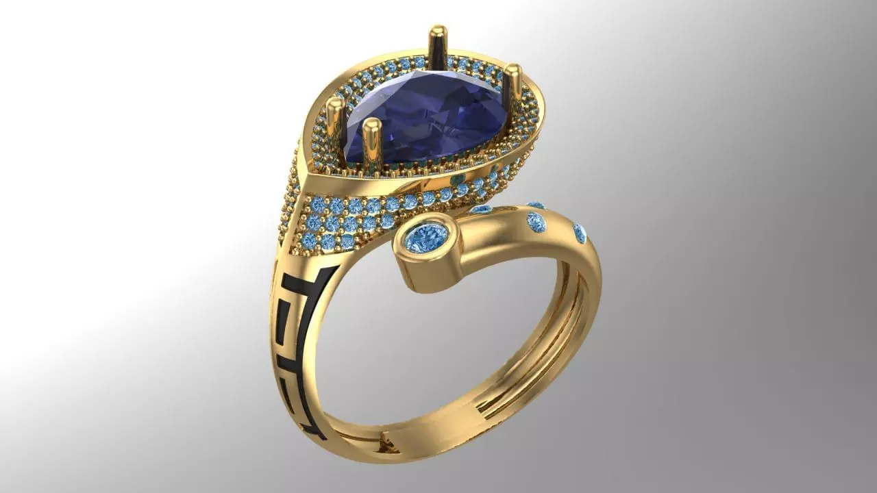 tear shape ring 3D print model