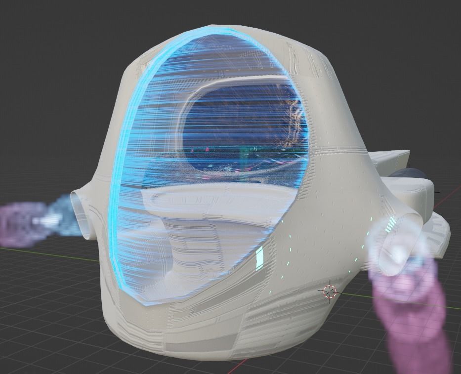 Sci-Fi Shuttle Low-poly 3D model_4