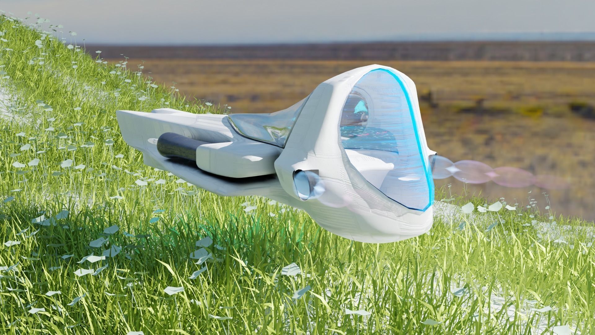 Sci-Fi Shuttle Low-poly 3D model_1