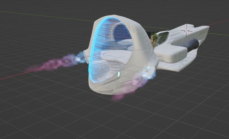 Sci-Fi Shuttle Low-poly 3D model_3