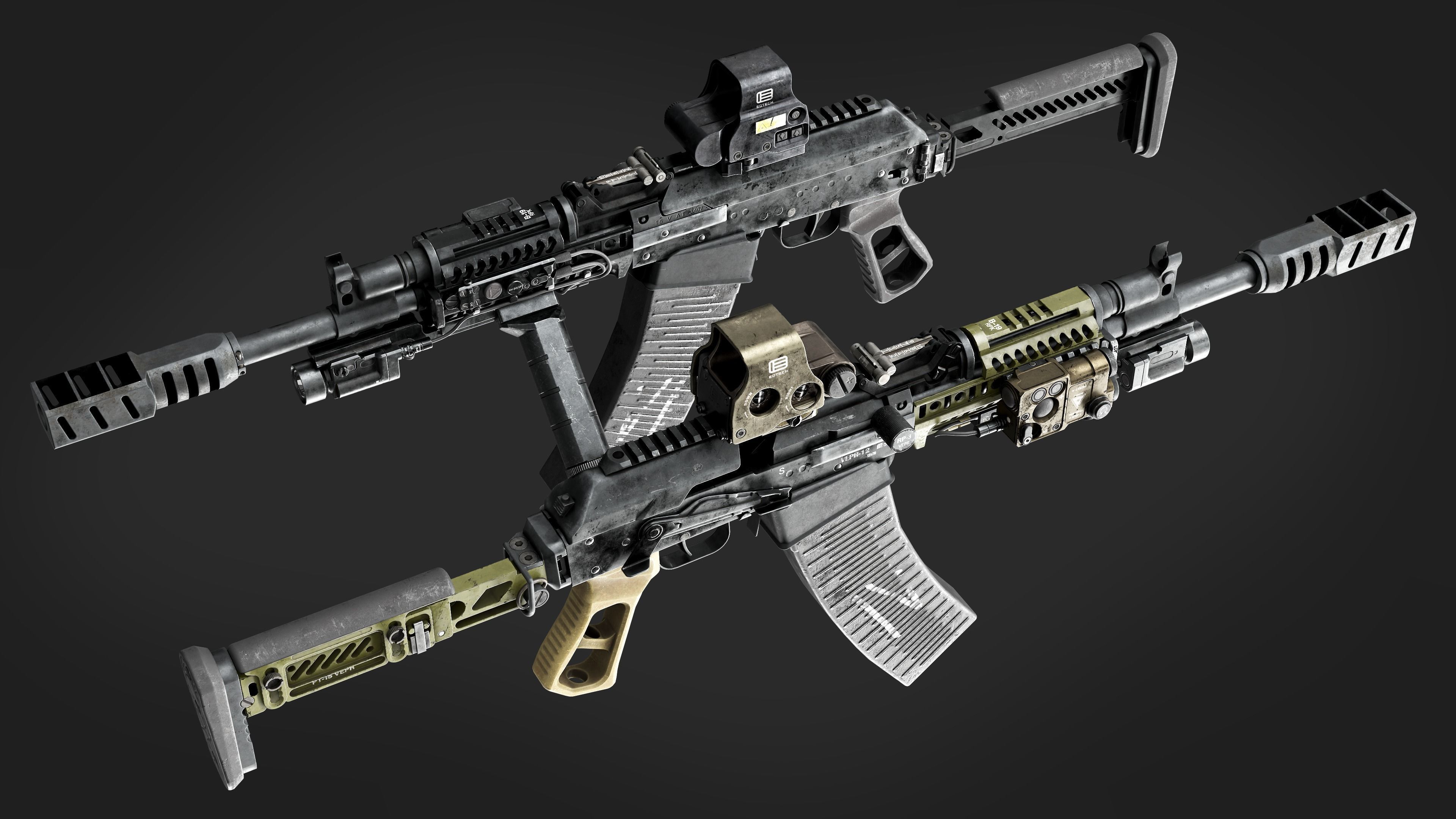 Vepr-12 Modular Semi-Automatic Shotgun  Low-poly 3D model_10