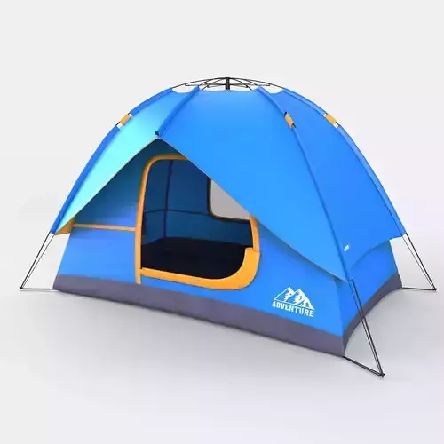 Blue polyester camping tent