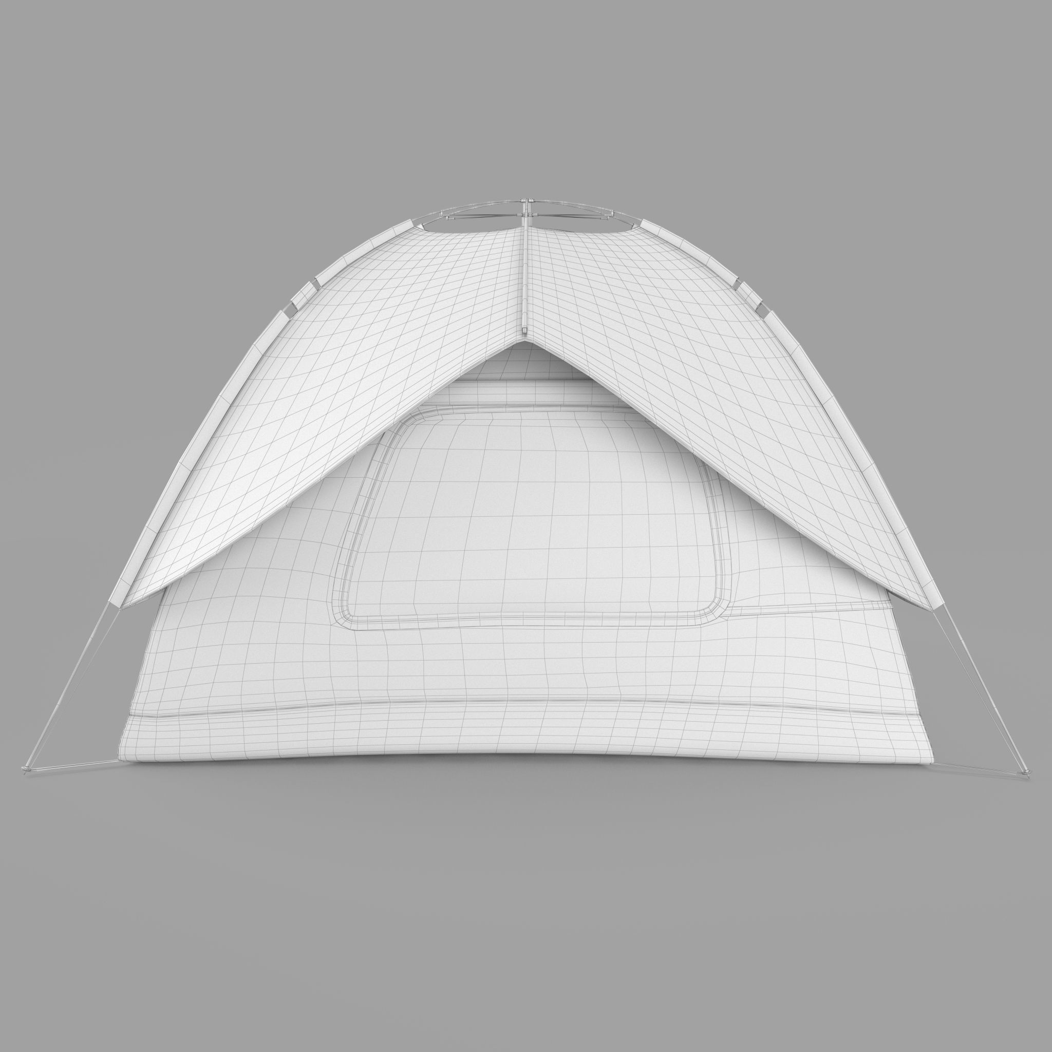 Blue polyester camping tent 3D model_8