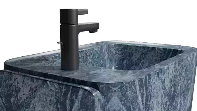 Square Sink Low-poly 3D model
