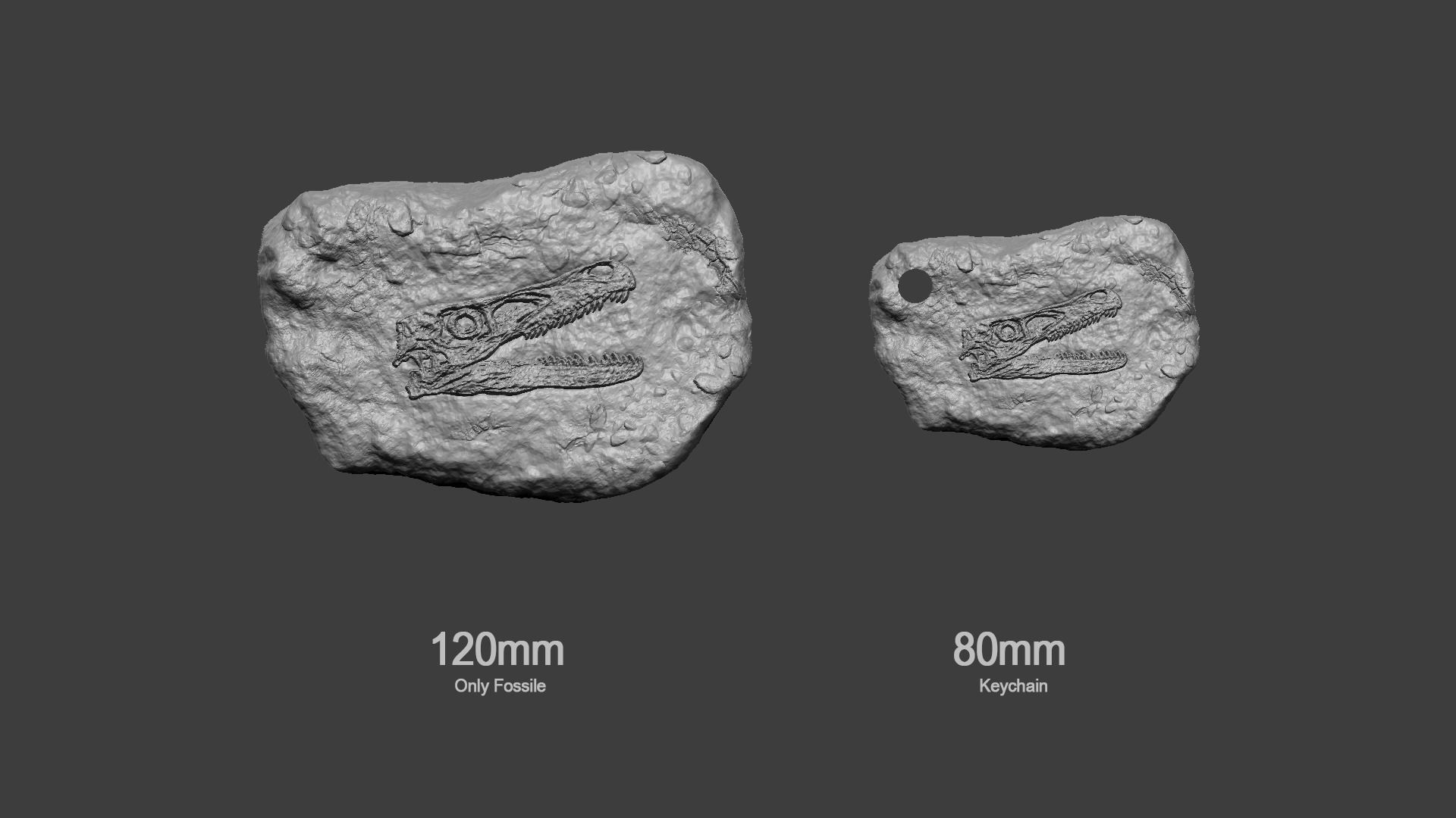 Velociraptor Face Mineral Fossile - Realistic Printable Resin 3D print model_10