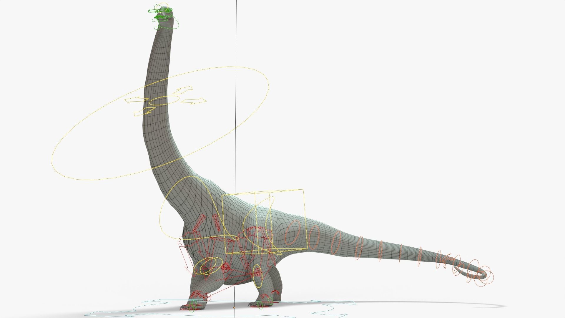 Argentinosaurus Rigged Basemesh Low-poly 3D model_12