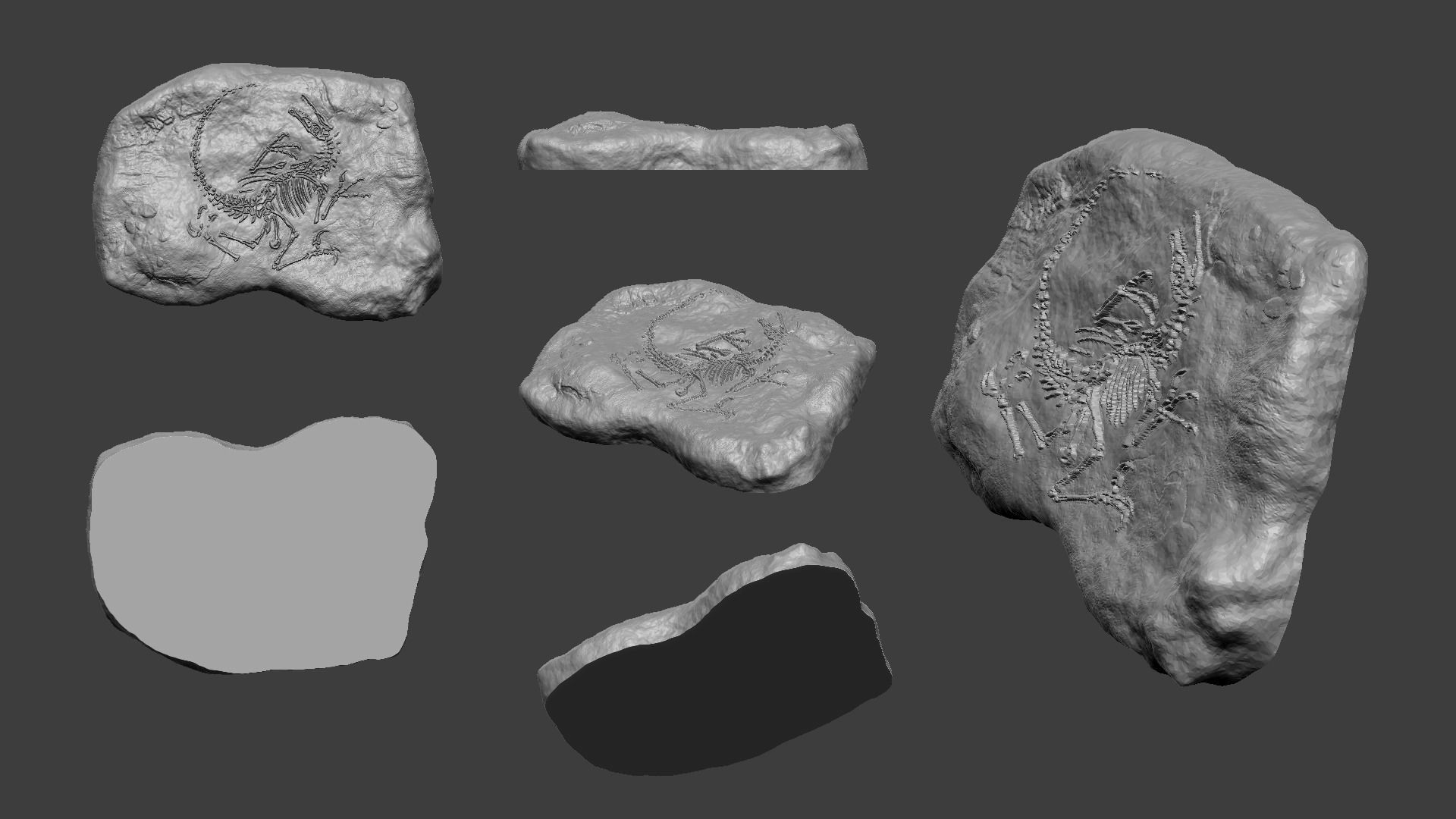 10 Mineral Fossiles Collection - Realistic Printable Resin _17