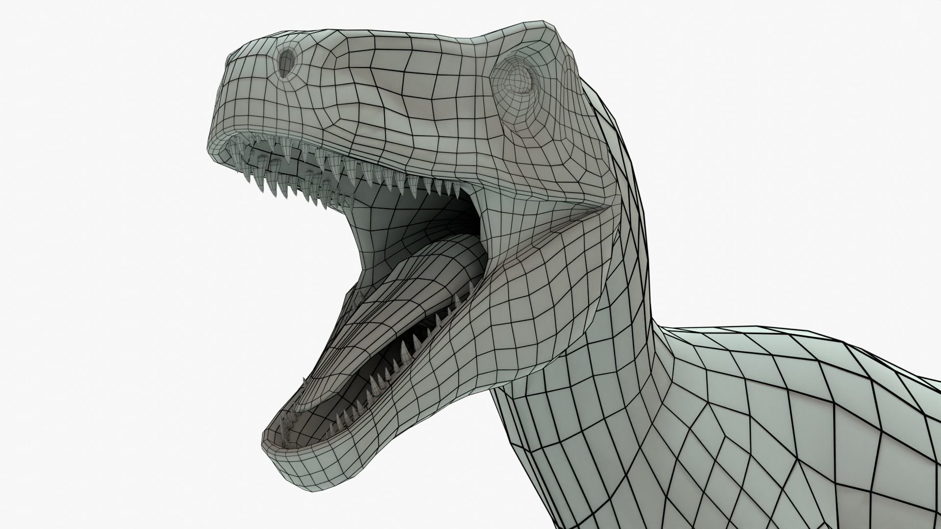 Atrociraptor Rigged Basemesh Low-poly 3D model_11
