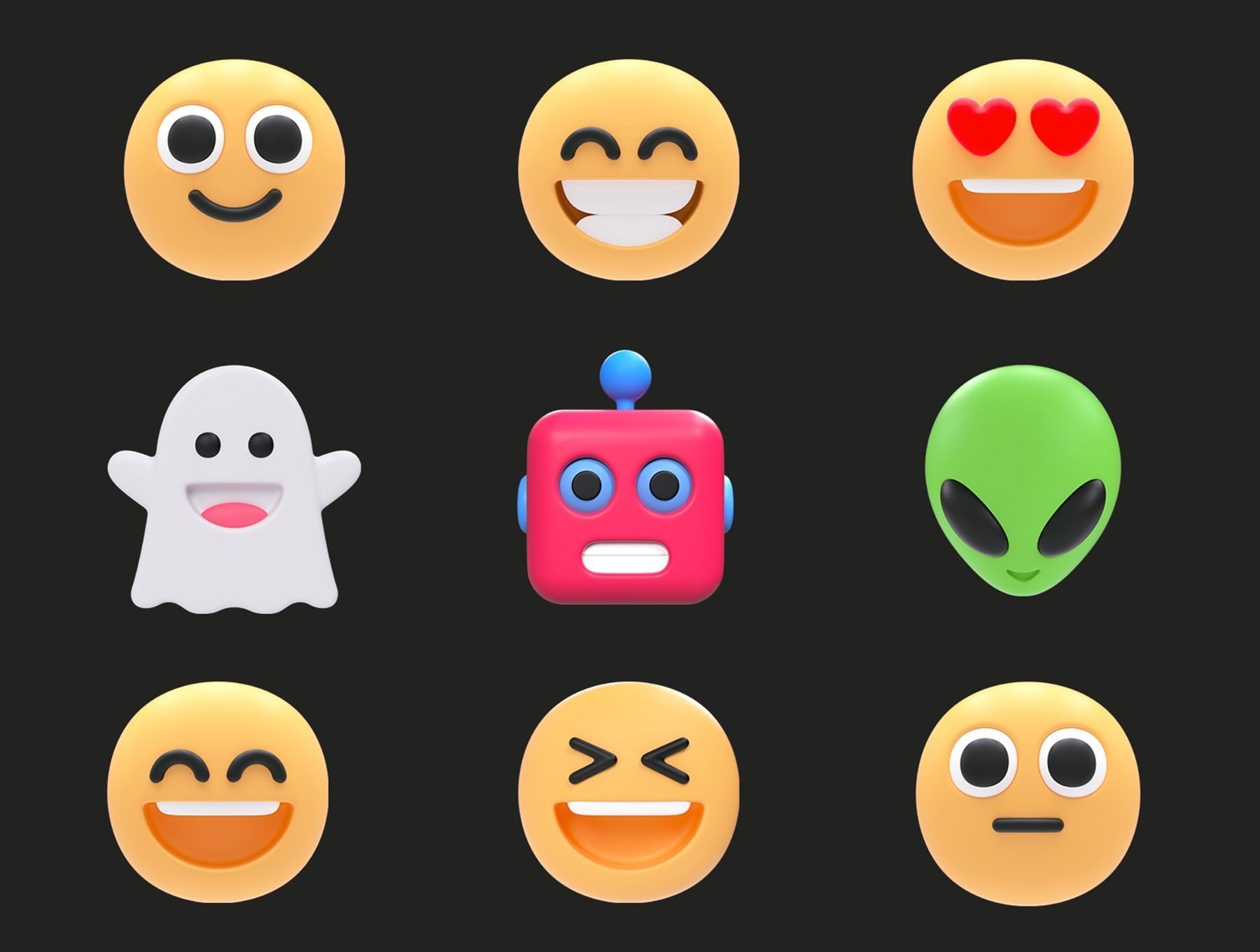 Emojis 3D Icon Pack  Low-poly 3D model_3