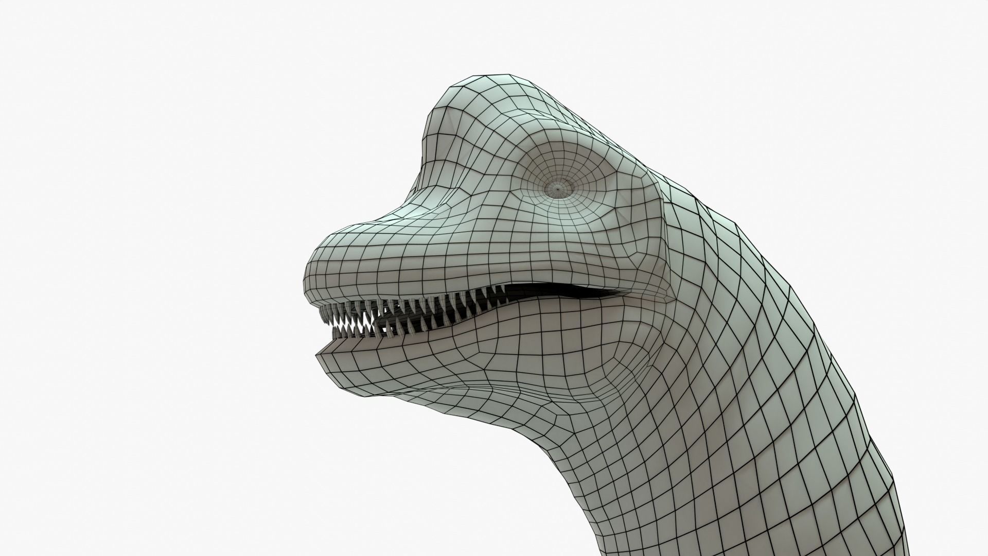Brachiosaurus Rigged Basemesh Low-poly 3D model_11