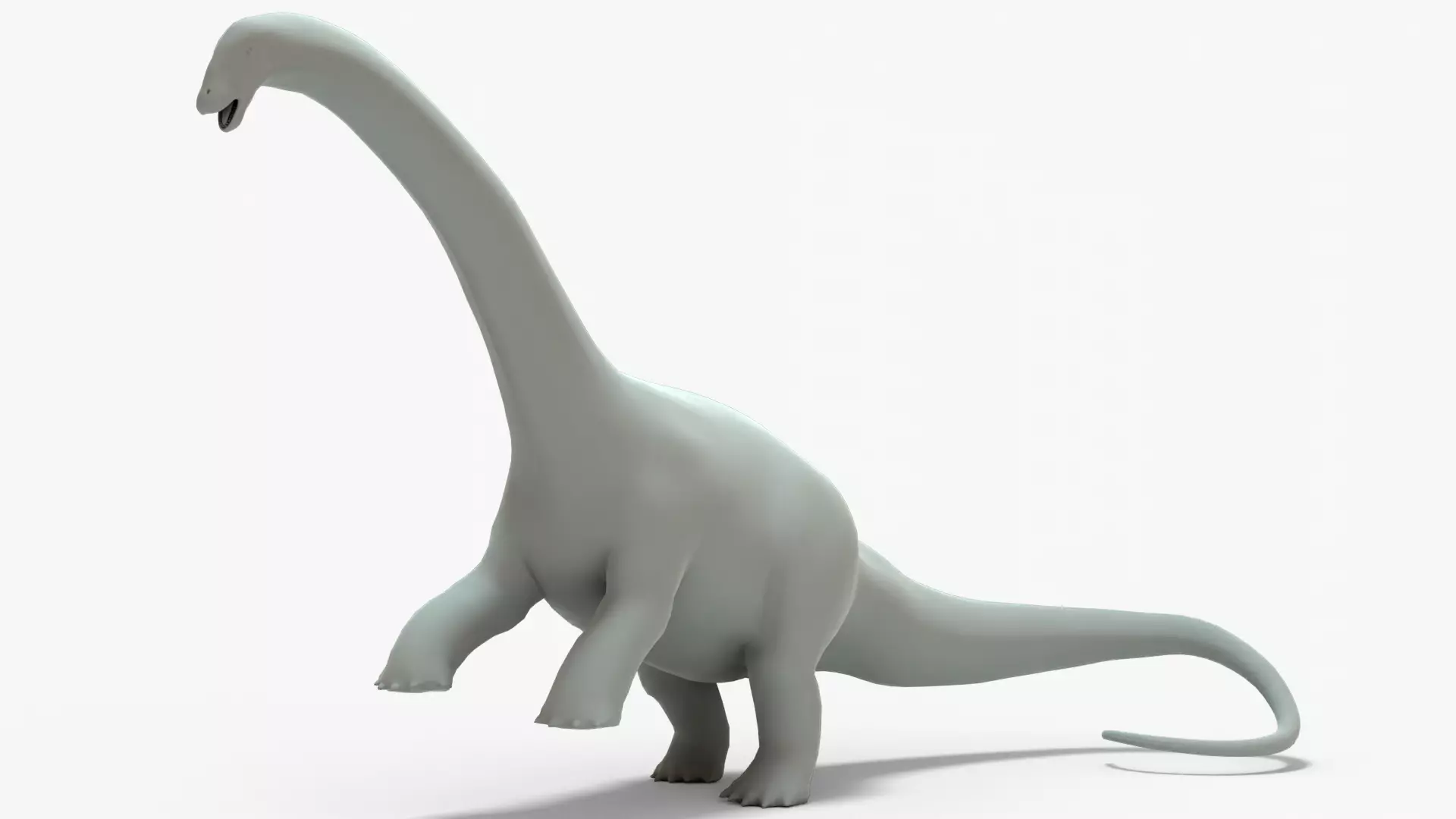 Brontosaurus Rigged Basemesh Low-poly 3D model_0