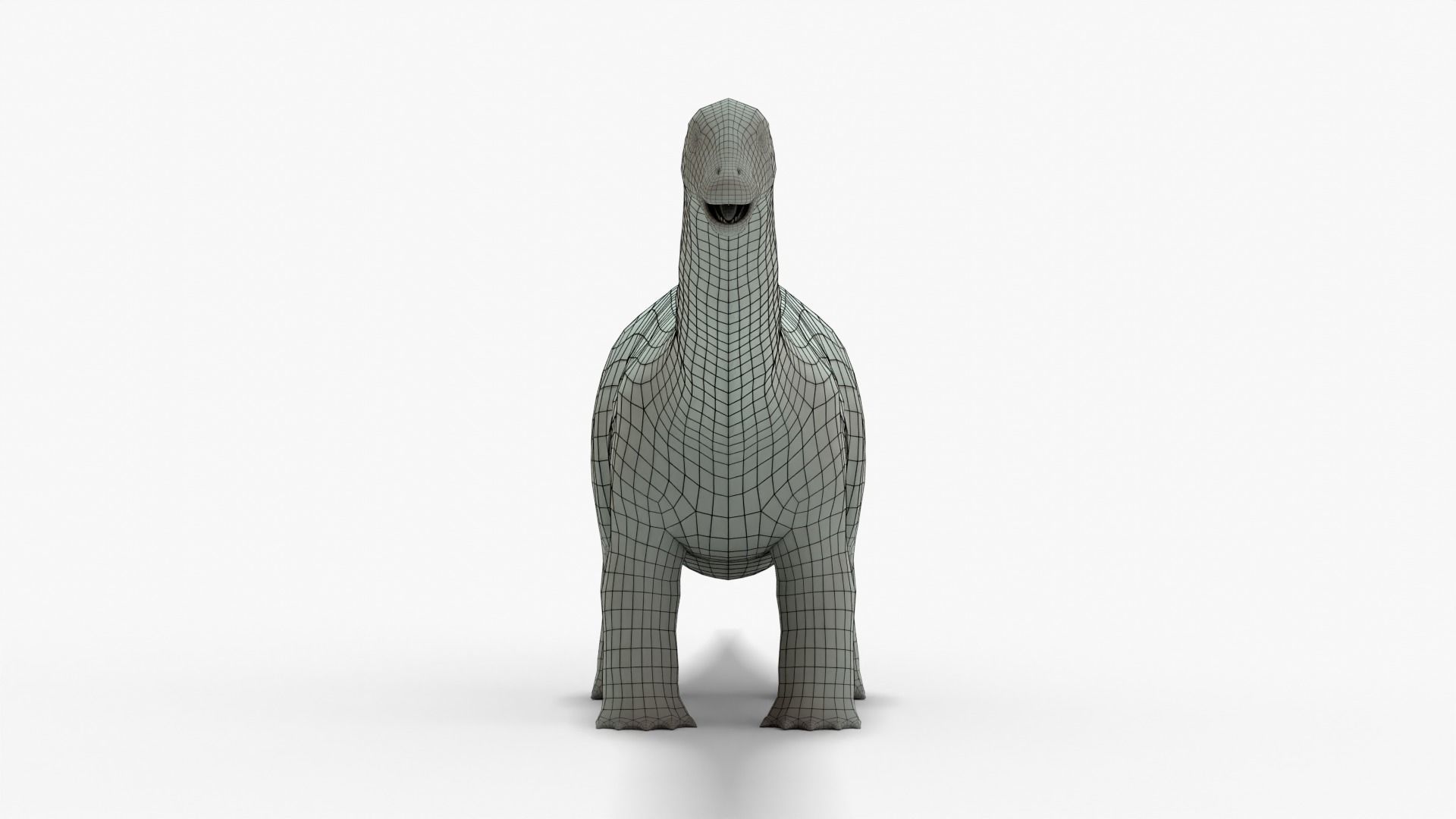 Brontosaurus Rigged Basemesh Low-poly 3D model_14