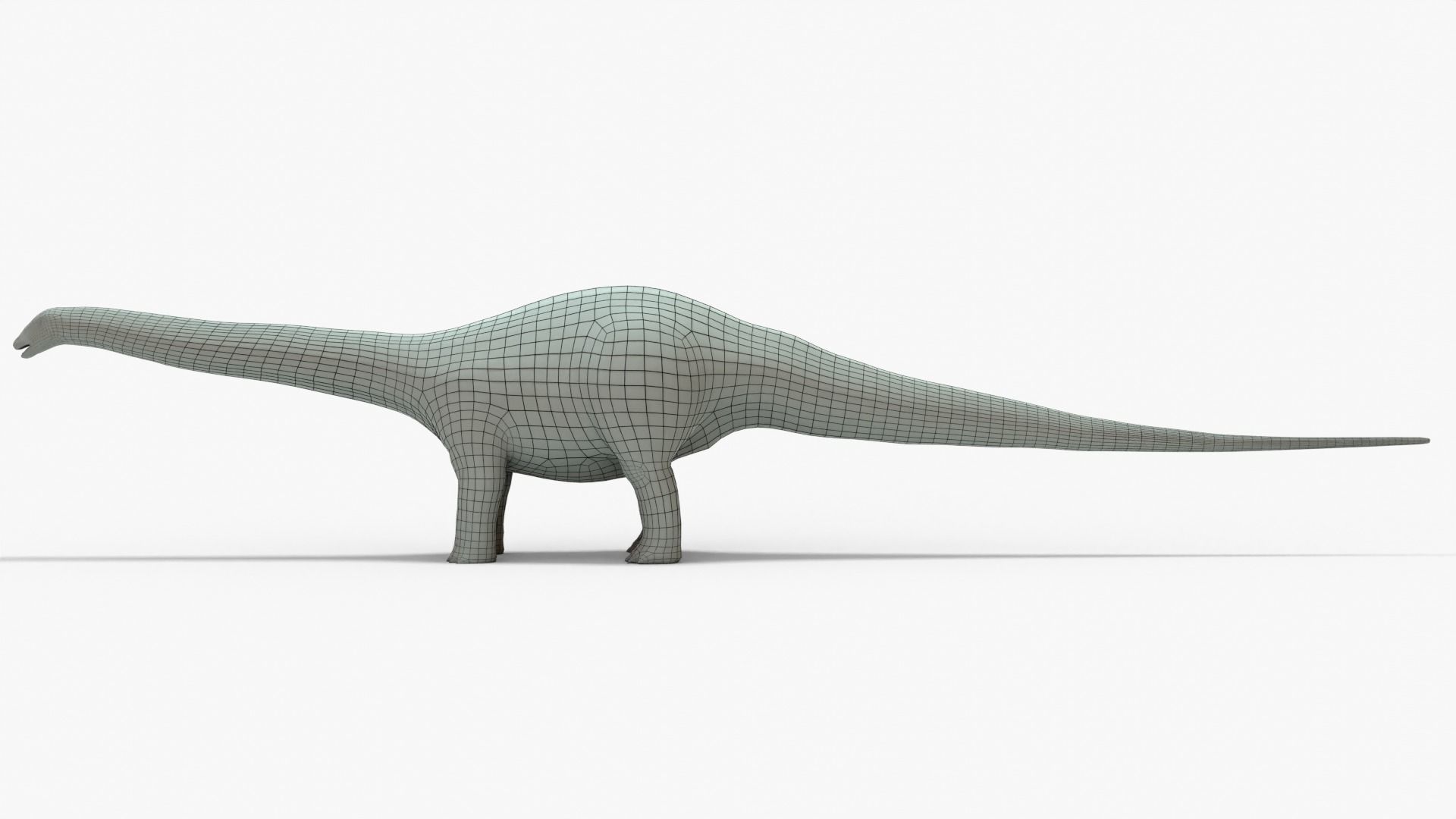 Brontosaurus Rigged Basemesh Low-poly 3D model_13