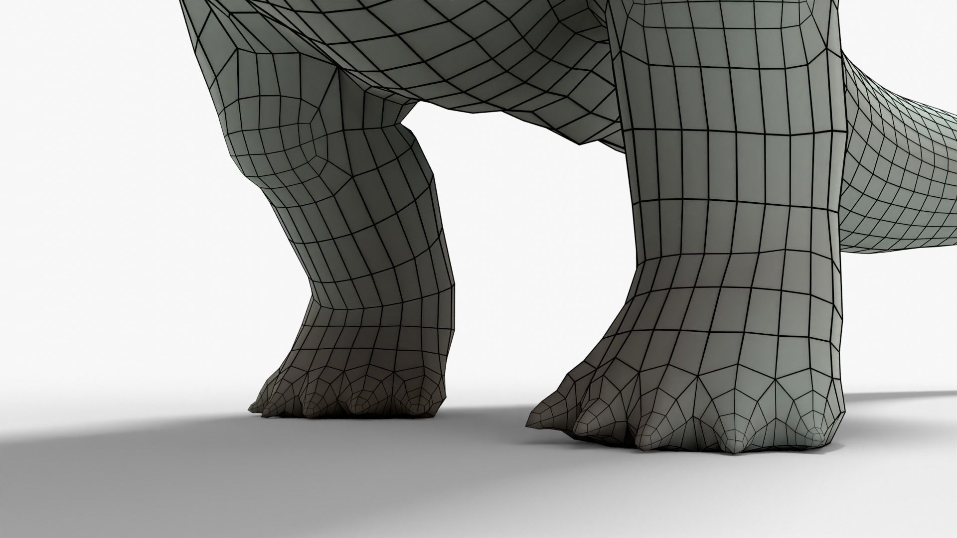 Brontosaurus Rigged Basemesh Low-poly 3D model_9