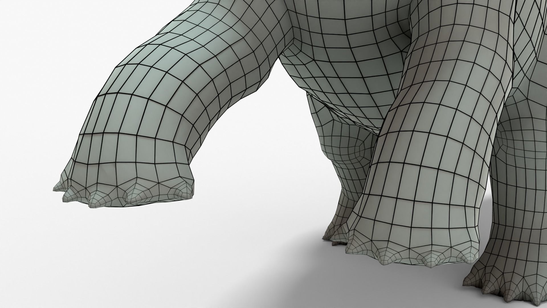 Brontosaurus Rigged Basemesh Low-poly 3D model_7