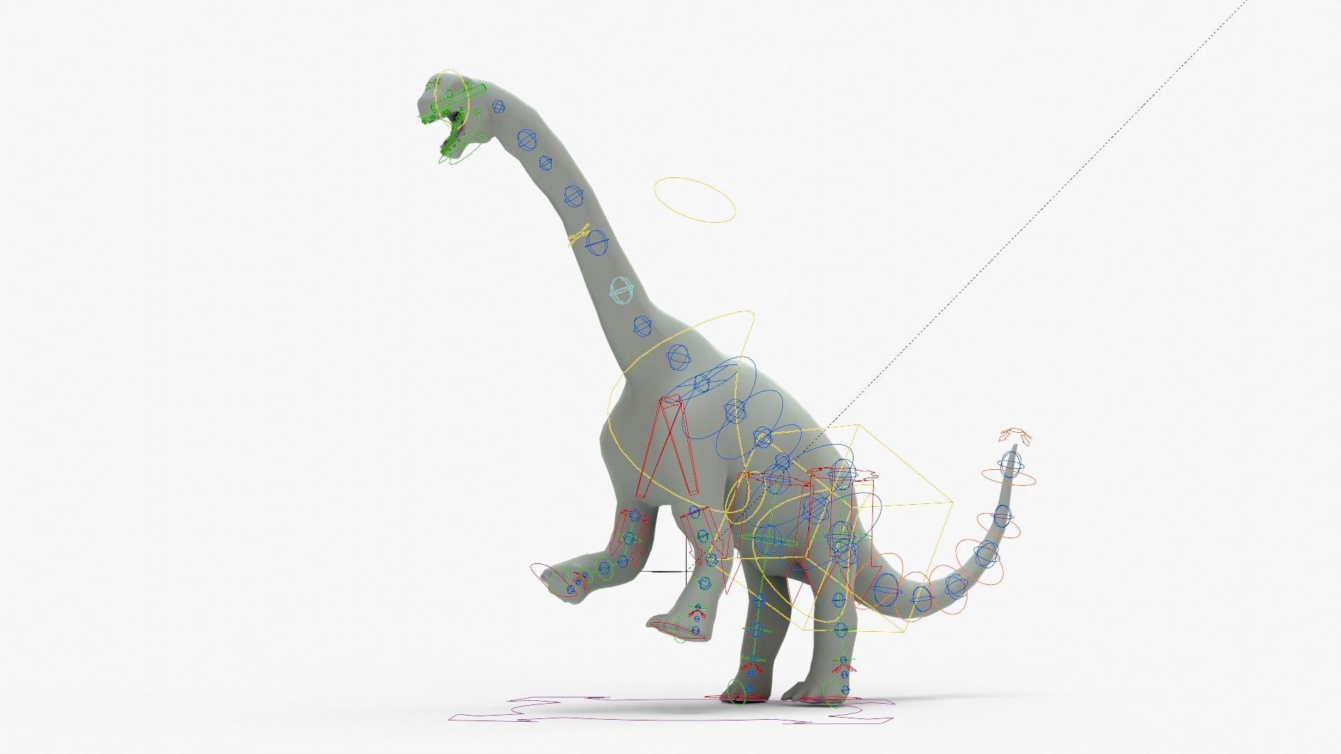Camarasaurus Rigged Basemesh Low-poly 3D model_14