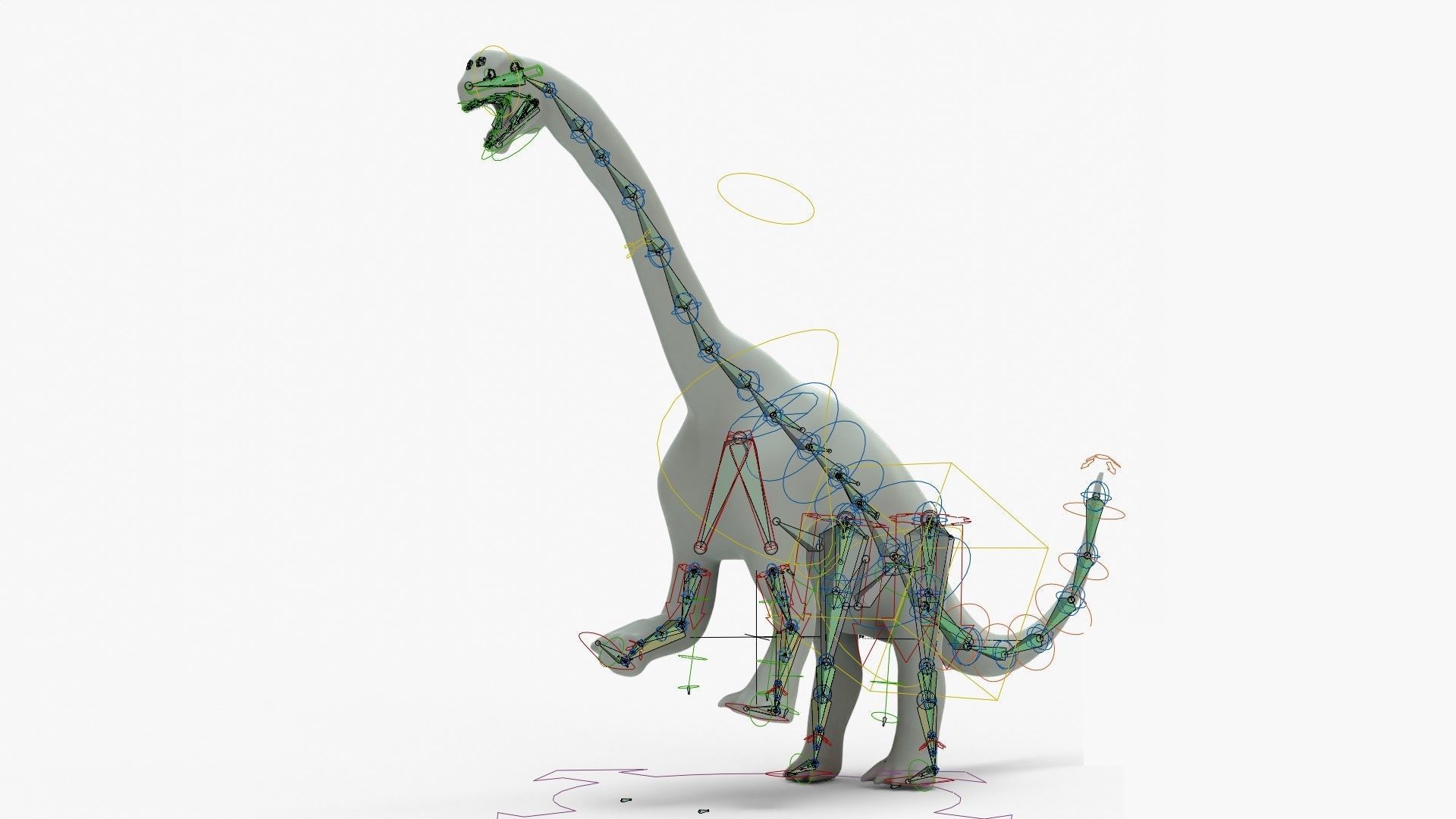 Camarasaurus Rigged Basemesh Low-poly 3D model_17