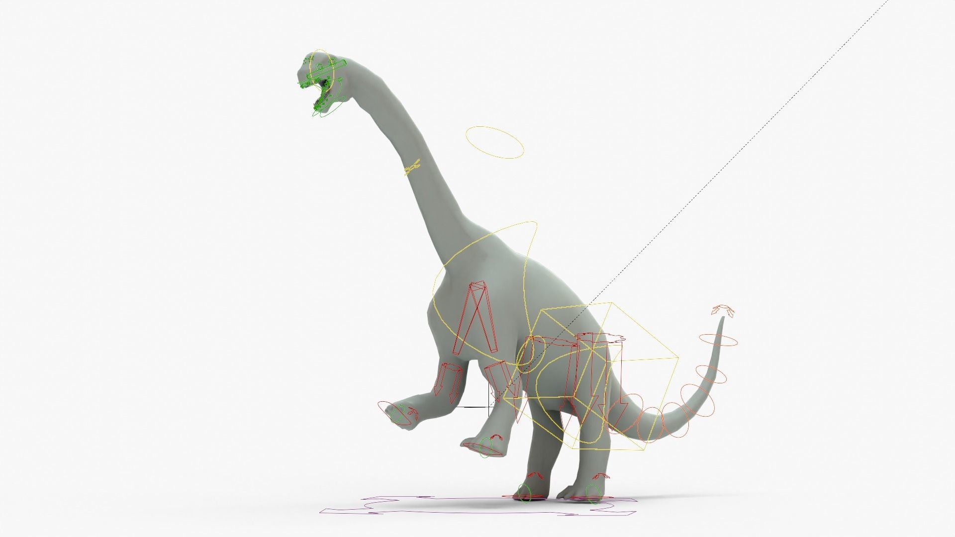 Camarasaurus Rigged Basemesh Low-poly 3D model_15